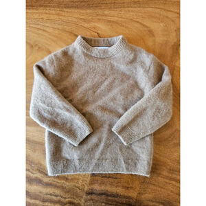 Kids ZARA Beige Crew Neck 100% Cashmere Sweater Size 6-7